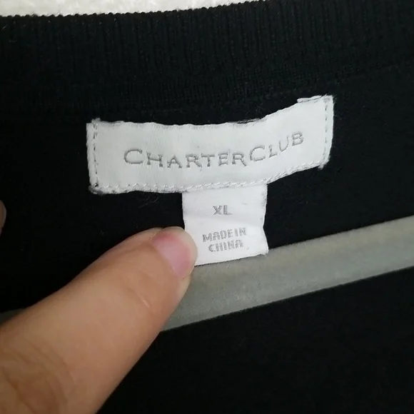 Charter Club Black Scoop Neck Tank Top Size XLarge - Picture 2 of 5